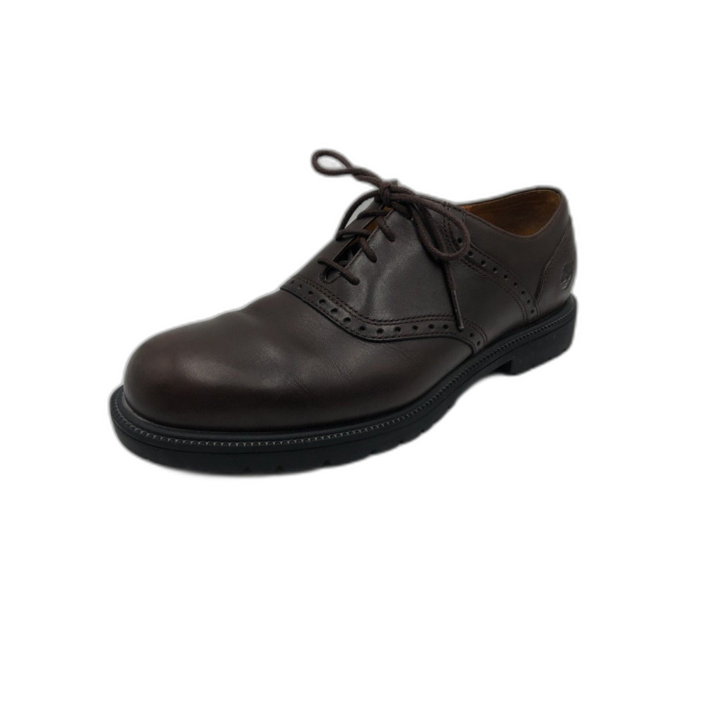 Vintage Timberland Men's Brown Leather Oxford Shoes Size 10 M Lug Sole 93073